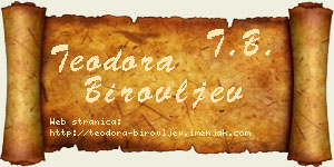 Teodora Birovljev vizit kartica